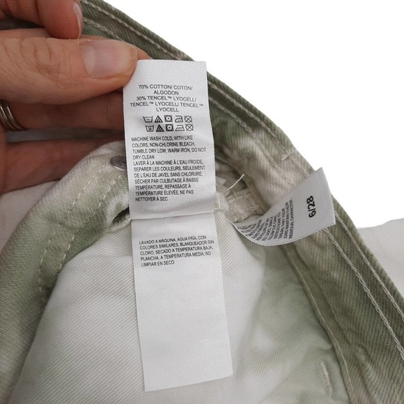 Lucky Brand High Rise Tie-Dye Jeans - Green and White - Picture 9 of 10